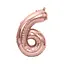 Шар воздушный фольгированный (102 см) Цифра 6 розовое золото - миниатюра 1