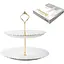 Конфетница S&T 2-х ярусная белая золотой кант (30088-00) - миниатюра 1