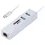 Адаптер Maxxter, Grey, USB Type-С (M)-2*USB 3.0 (F)/RJ-45(F) Gigabit Ethernet 1000 Mbps, microSD/TF card reader, метал (NECH-2P-SD-01) - мініатюра 1