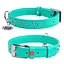 Ошейник для собак кожаный Waudog Glamour с QR-паспортом с клеевыми стразами Ш 20 мм Д 30-39 см ментоловый - миниатюра 1