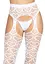 Чулки Leg Avenue Heart net suspender hose White One size - миниатюра 6