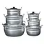 Набір із 6 сферичних матових алюмінієвих каструль з кришкою 1.6-2.4-3.4-4.5-6.4-8 л, Interos Сірий 87023 - мініатюра 1