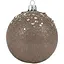Шар елочный Dashuri декоративный 12 см с глиттером, мокко 1201988013 - миниатюра 1
