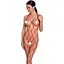 Бодистокинг в очень крупную сетку Passion BS091 red с доступом One size - миниатюра 1