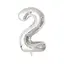 Шар воздушный фольгированный (102 см) Цифра 2 серебро - миниатюра 1