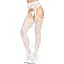 Ажурные колготки с сердечками Leg Avenue Heart White, One Size, имитация чулок - миниатюра 4