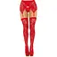 Чулки Leg Avenue Leg Avenue Lace thigh highs & garterbelt Red One Size - миниатюра 4