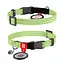 Нашийник для котів з відновленої бавовни Waudog Re-cotton з QR-паспортом світловідбиваючий пластиковий фастекс XS Ш 10 мм Дов - мініатюра 1
