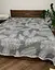 Покривало муслінове двостороннє 210x250 см плед на двоспальне ліжко інтер'єрне легке з великим ботанічним принтом Сірий - мініатюра 8