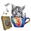 Пазл деревянный Очаровательный Котенок в чашечке, А5, Картонная коробка 35 элементов - миниатюра 1