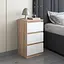 Тумба приліжкова Vays, в спальню, сучасна, 3 шухляди, без ручок R-30 Дуб Сонома-Білий фасад - мініатюра 1