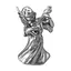 Новорічна підвіска MIS LT Янгол з бандурою малий 4х3,5х6 см срібний - мініатюра 1