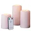 Светодиодная свеча-колонна TruGlow Trio с дистанционным управлением пастельно-розовая - миниатюра 1