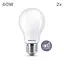 Лампочка Philips LED Classic A60 Frosted Light Bulb 2 Pack [E27 Edison Screw] 60 Вт, Холодный Белый 4000K, Без затемнения - миниатюра 3