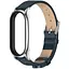 Шкіряний ремінець MiJobs для фітнес-браслета Xiaomi Mi Band 3 и 4 Type С темно-синій, тримач - сріблястий - мініатюра 1