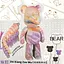 Конструктор картонный 3D-пазл Bearbrick оранжево-розовый (ZX-154) - миниатюра 3