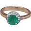 Золоте кільце Ірис з діамантами і смарагдом. 1КИ13269 16,5 - мініатюра 1