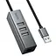 Перехідник HUB Hoco HB1D USB to USB2.0*3+RJ45 Metal gray - мініатюра 1
