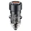 Автомобільний зарядний пристрій Usams US-CC208 C39 60W A+C Dual Port Aluminum Transparent Fast Charging Car Charger Чорний - мініатюра 1