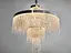 Кришталева люстра LED 376 золотиста з двома рівнями підвісок - мініатюра 1