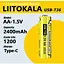 Аккумулятор LiitoKala USB-T36 1.5V AA (пальчик) - миниатюра 4