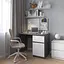 Комп’ютерний стіл Vays R-18 Антрацит-Білий фасад, письмовий з тумбою праворуч, без ручок, ЛДСП, 100×60×75 см - для дому та офісу - мініатюра 1
