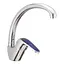 Змішувач для кухні Haiba Magic 011 із синьою ручкою HB0677 Хром - мініатюра 1