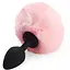 Силіконова анальна пробка М Art of Sex - silicone Bunny Tails Butt Plug Pink - мініатюра 1