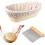 Набір для випікання хліба з овальним кошиком для розстоювання з ротанга з чохлом + килимок-слінг + шпатель, Kitchen Master Бежевий 87929 - мініатюра 1