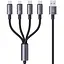 Кабель Usams SJ739 4 in 1 15W Aluminum Alloy Data CableSufeng Series 1,2 м USB to 2C+1L+1 м Серый - миниатюра 1