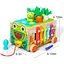Дерев'яна іграшка "Розвиваючий навчальний Центр" каталка, ксилофон, риболовля, город з морквою, лабіринт, годинник, шнурівка MD0729 - мініатюра 2