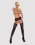 Чулки-стокинги с растительным рисунком Obsessive Garter stockings S206 black черные имитация S/M/L - миниатюра 3