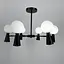 Чорна люстра ABELINA з 6-ма білими плафонами на 2 джерела світла Line.F YG 8006/6+6 BK+WT - мініатюра 4