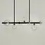 Удлиненная черная люстра-молекула на 8 плафонов 75 см | Ст. AT 32/8L BK+CL | Line F - миниатюра 5