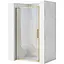 Душевые двери Rea Rapid Swing 90 brushed gold REA-K2502, прозрачный, золотой - миниатюра 1