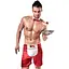 Мужской эротический костюм официанта Passion 019 SHORT Red L/XL - миниатюра 1