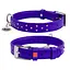 Ошейник для собак кожаный Waudog Glamour с QR-паспортом с клеевыми стразами Ш 25 мм Д 38-49 см фиолетовый - миниатюра 1