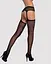 Сетчатые чулки-стокинги с цветочным рисунком Obsessive Garter stockings S207 черные имитация S/M/L - миниатюра 2