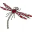 Серебряная брошь Vegas Стрекоза с фианитами и эмалью. 70001Р Красный - миниатюра 1