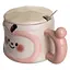 Чашка порцелянова Cute Apple 400 мл з кришкою та ложкою рожевий FM-25C - мініатюра 4