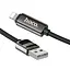 Дата кабель Hoco U137 Line with display USB to Lightning 2.4A/12W (1.2m) Black - мініатюра 3