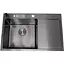 Чорна кухонна мийка Nett NB-7848(R) з правим крилом нержавійка 1.5 мм - мініатюра 1