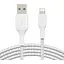 Кабель Belkin USB-A > Lightning заряджання/синхронізації 1м, 12Вт, плетений, білий - мініатюра 1
