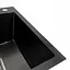 Кухонная мойка Platinum Handmade PVD НSBB 450x450x220 черная (квадратный сифон.3,0/1,0), Черный - миниатюра 3