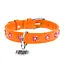 Нашийник для собак шкіряний Waudog Glamour з QR-паспортом з клейовими стразами "Квіти" Ш 15 мм Д 27-36 см помаранчевий - мініатюра 3