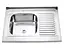 Кухонная мойка Kraft 8060L-E прямоугольная 800х600х180 мм 0,8 мм Satin 30412 - миниатюра 1