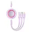 Кабель Baseus Bright Mirror 2 Series Retractable 3-in-1 Fast Charging Data Cable USB to M+L+C 3.5A 1.1m Purple - миниатюра 1