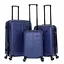 Набор чемоданов 3в1 пластик с кодовым замком и телескопической ручкой синий (522) - миниатюра 1