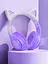 Беспроводные Bluetooth наушники Hoco Cat ears W42 с ушками и подсветкой Сиреневый - миниатюра 3