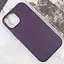 Шкіряний чохол Leather Case (AAA) with MagSafe and Animation для Apple iPhone 15 (6.1) Dark Purple - мініатюра 2